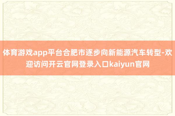 体育游戏app平台合肥市逐步向新能源汽车转型-欢迎访问开云官网登录入口kaiyun官网