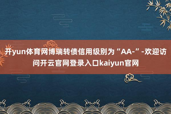 开yun体育网博瑞转债信用级别为“AA-”-欢迎访问开云官网登录入口kaiyun官网