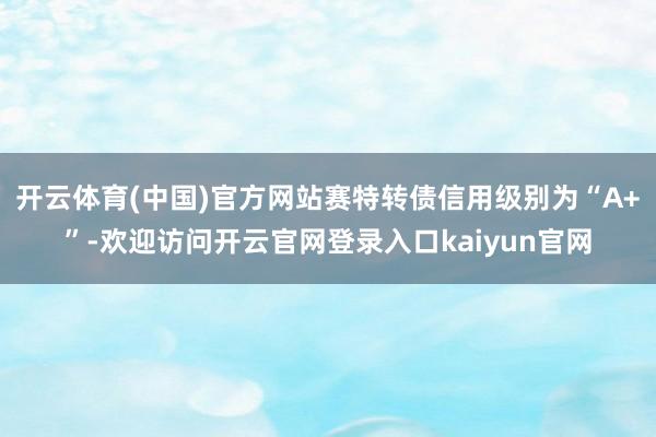 开云体育(中国)官方网站赛特转债信用级别为“A+”-欢迎访问开云官网登录入口kaiyun官网