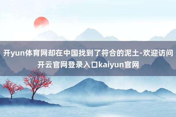 开yun体育网却在中国找到了符合的泥土-欢迎访问开云官网登录入口kaiyun官网